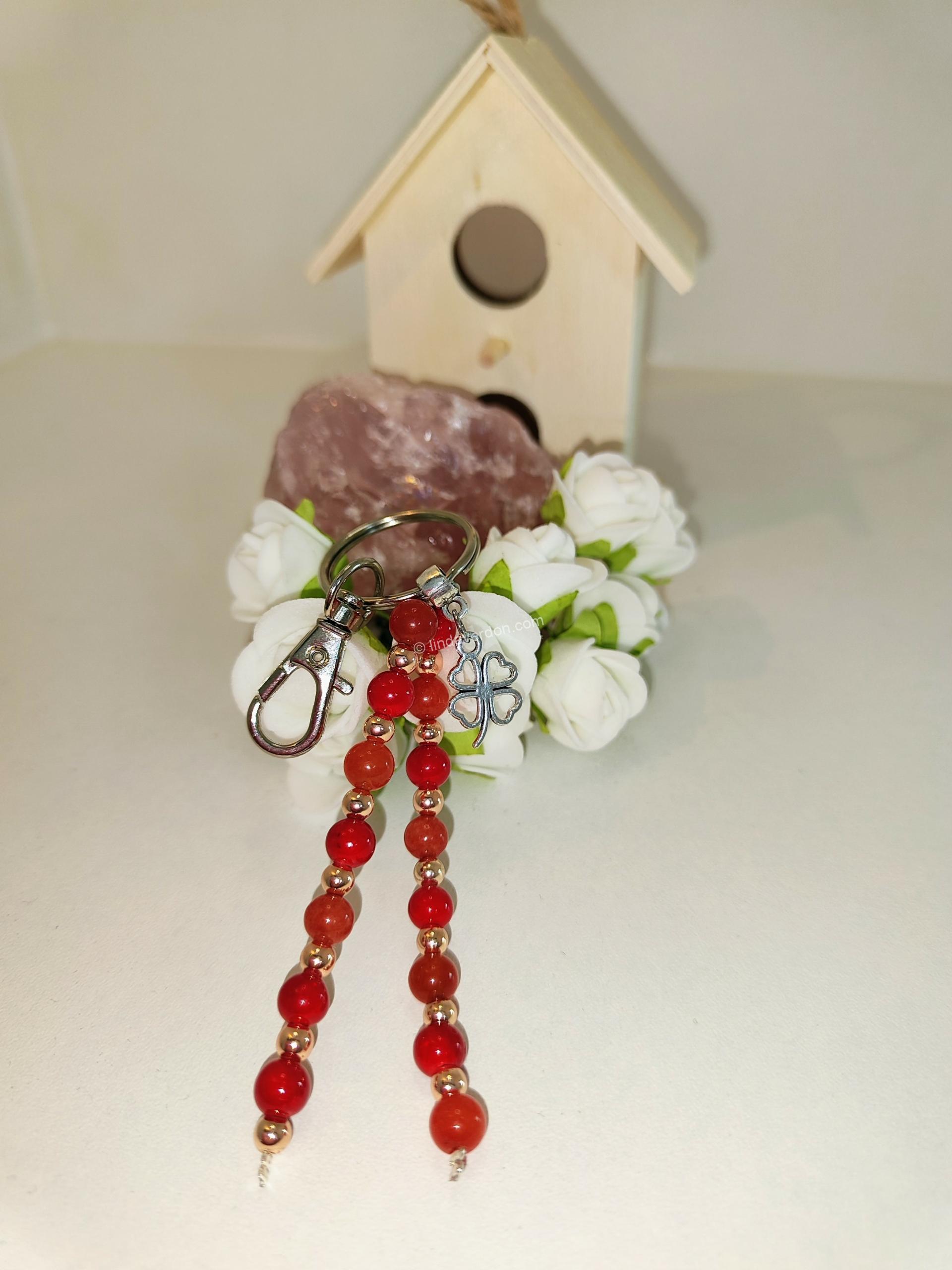 Petit Porte-clés en Perles de Gemmes