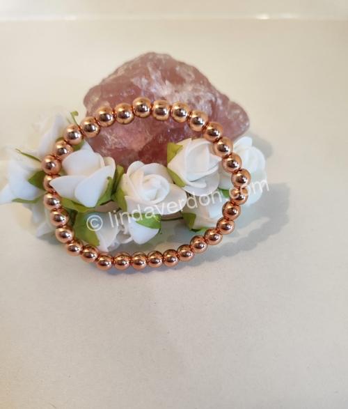 Bracelet Hématite Rose Gold (Perles 6 mm)