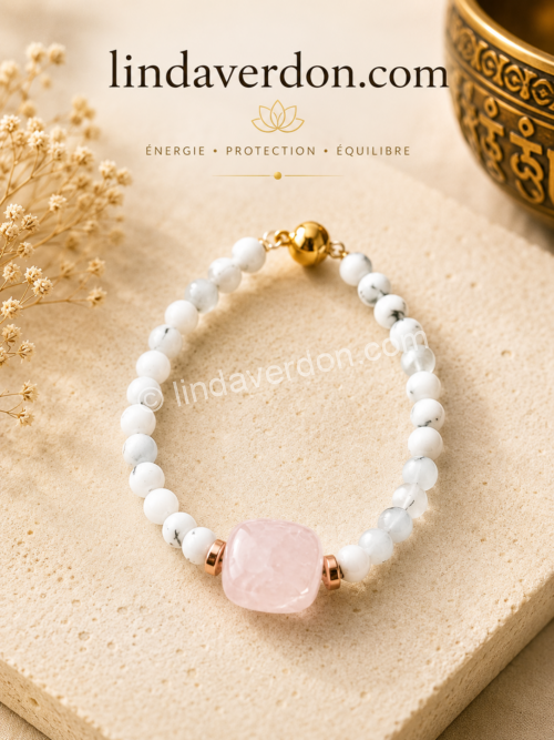 🤍 Bracelet “Équilibre & Légèreté” Bracelet artisanal en Quartz Rutile & Quartz Rose ✨