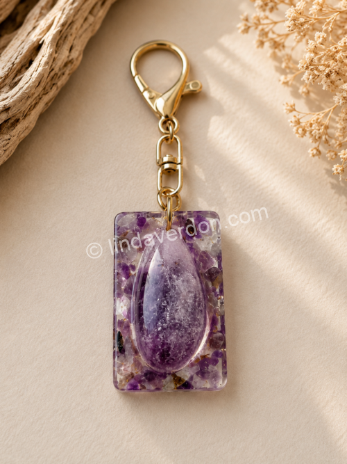 Porte-Clés Sérénité en Améthyste Naturelle ✨💜