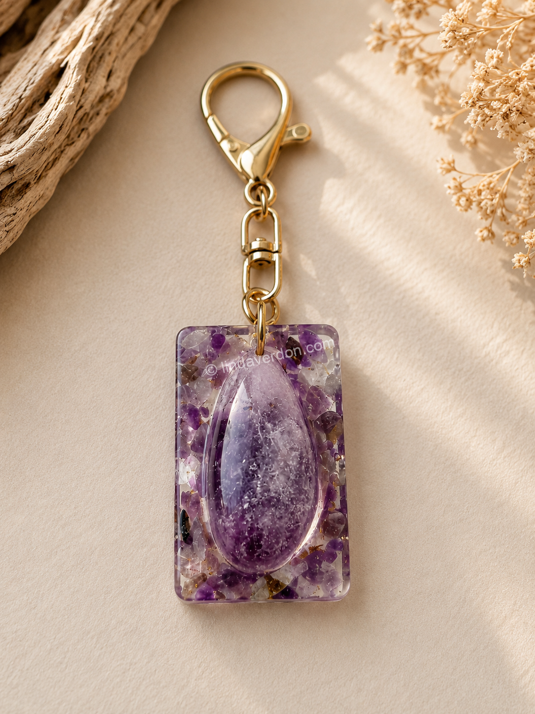 Porte-Clés Sérénité en Améthyste Naturelle ✨💜