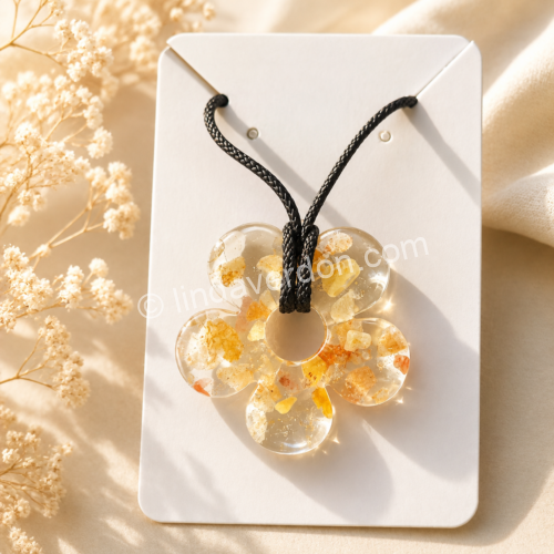 ✨ Collier Fleur Citrine – Création artisanale avec pierres naturelles ✨