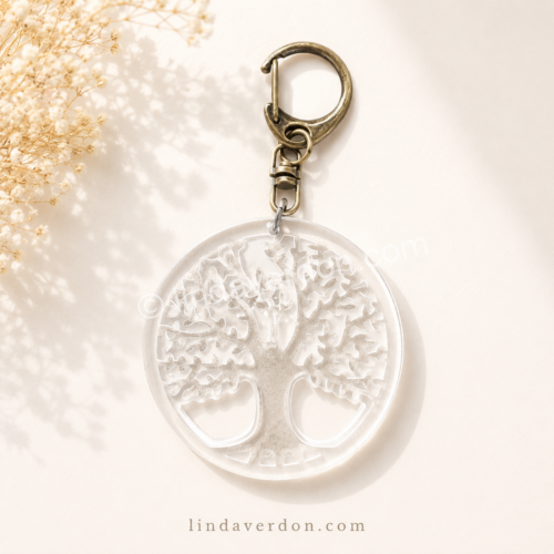 ✨ Porte-clés Arbre de Vie Blanc – Création artisanale élégante ✨