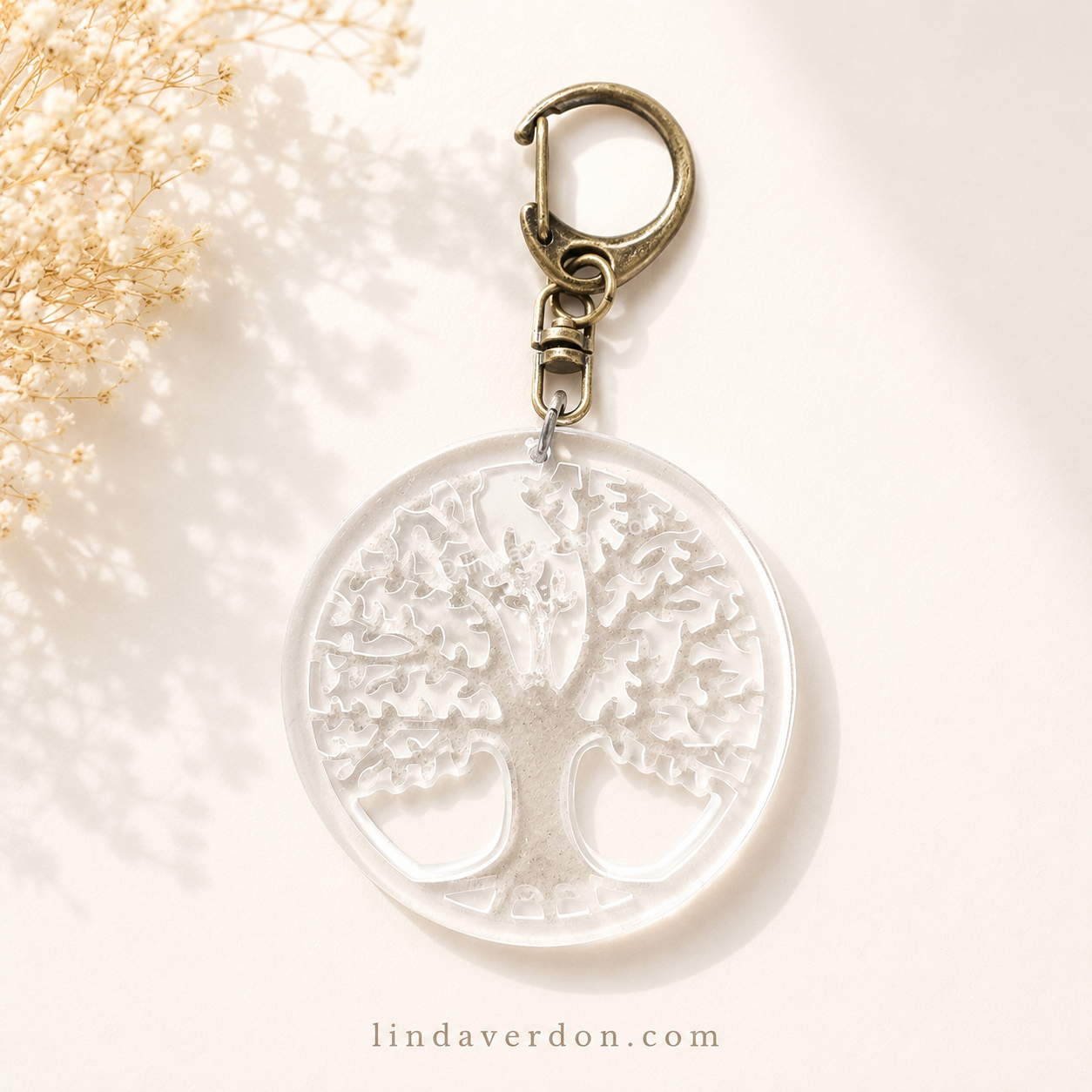 ✨ Porte-clés Arbre de Vie Blanc – Création artisanale élégante ✨