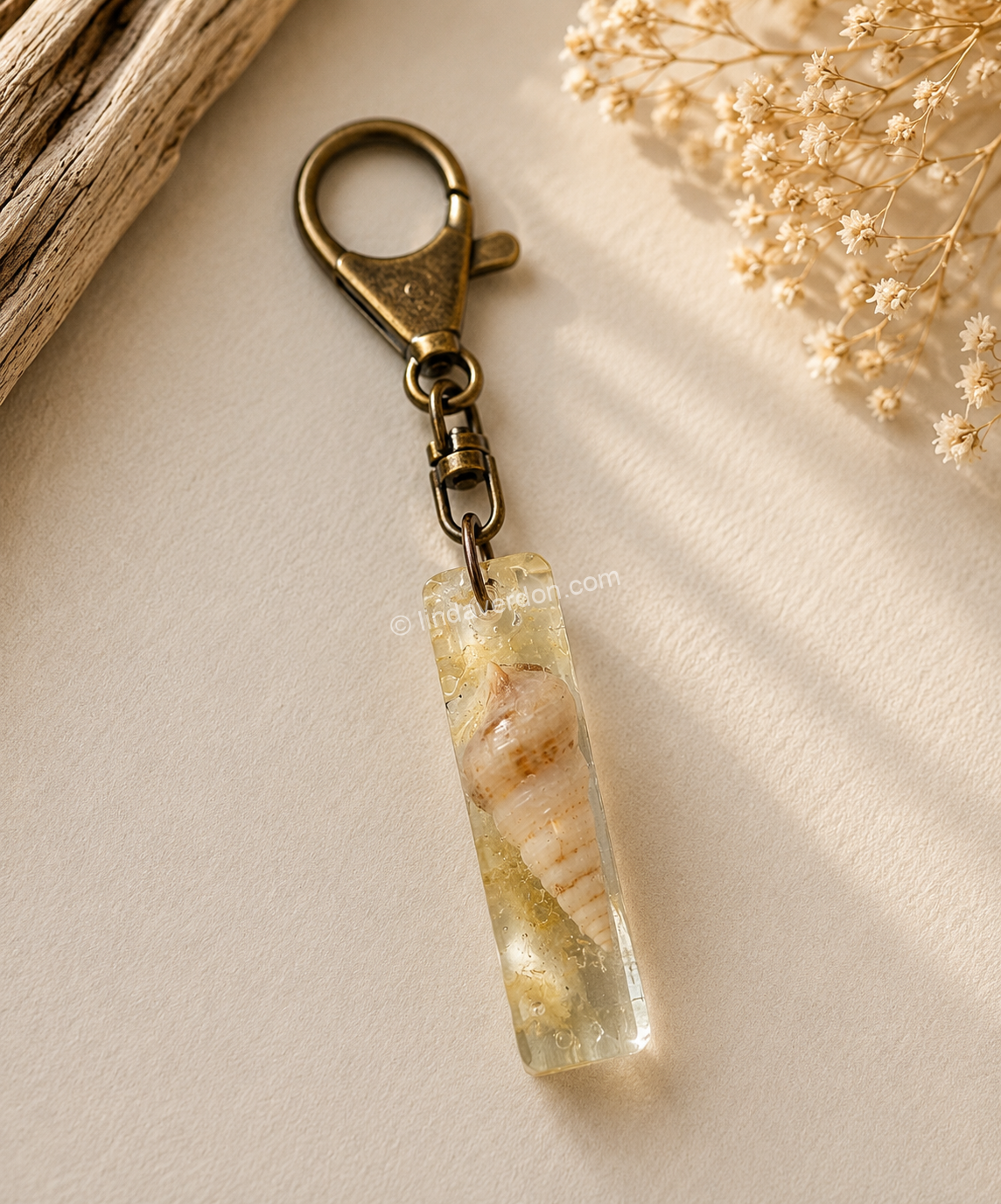 Porte-Clés Fossile de Fleury-la-Rivière – Mémoire de la Mer ✨🐚