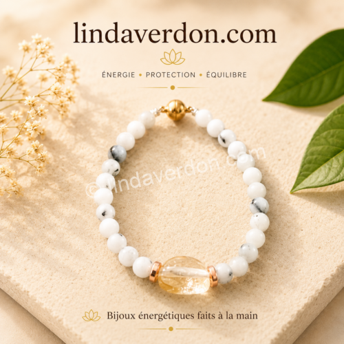 💛 Bracelet “Lumière & Équilibre” Bracelet artisanal en Quartz Rutile & Citrine ✨