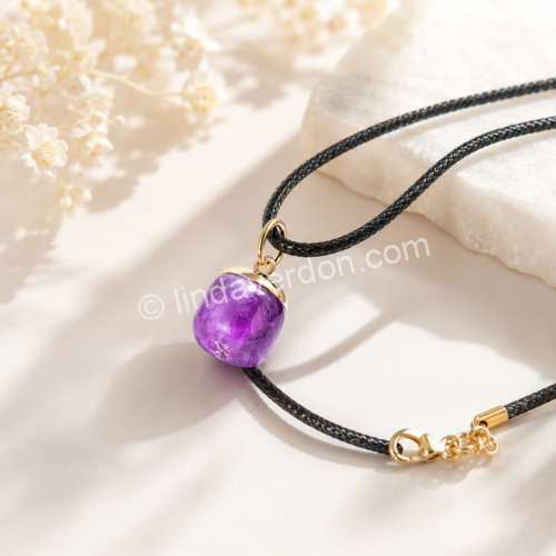 ✨ Collier Améthyste – Pierre naturelle | Création artisanale élégante ✨