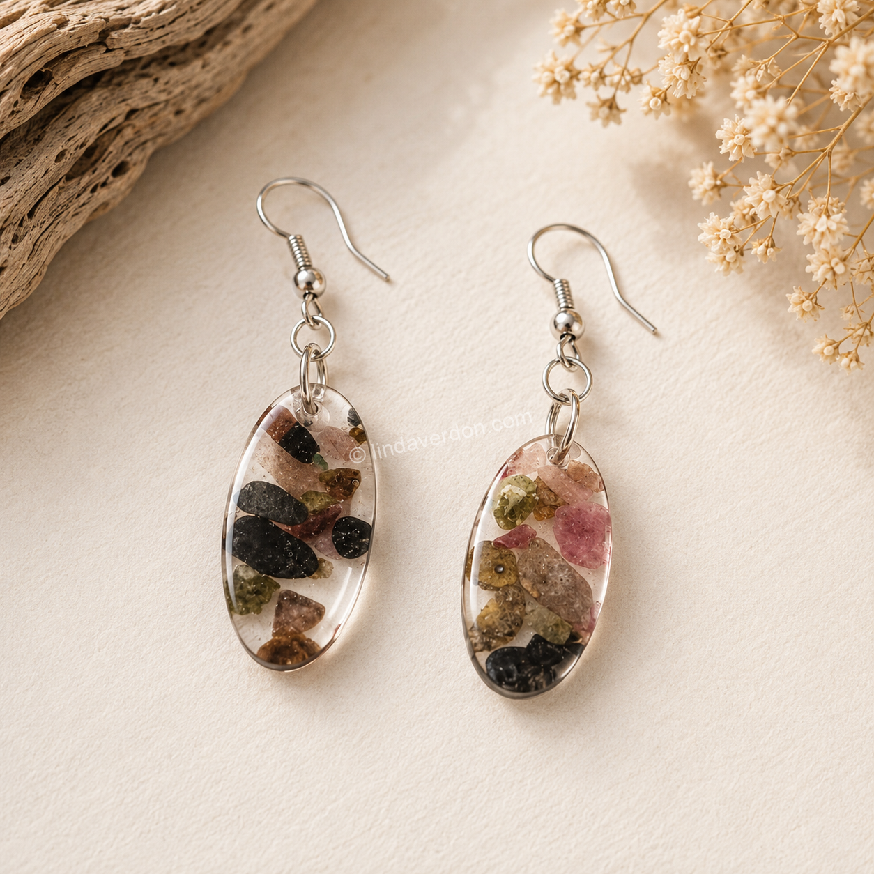 Boucles d’Oreilles Rhodonite Harmonie du Cœur ✨