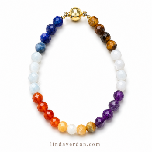 ✨ Bracelet 7 Chakras – Création artisanale avec pierres naturelles façonnées ✨