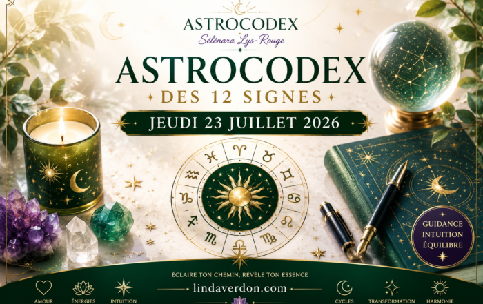 Découvrez l'AstroCodex du jeudi 23 juillet 2026 pour les 12 signes du zodiaque. Les influences du Soleil en Lion, de la Lune en Scorpion et des principaux transits planétaires vous accompagnent dans votre quotidien.