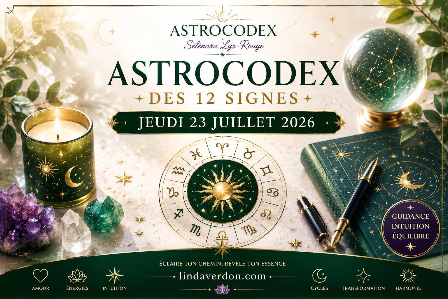 AstroCodex du 23 juillet 2026 – Horoscope astrologique Découvrez l'AstroCodex du jeudi 23 juillet 2026 pour les 12 signes du zodiaque. Les influences du Soleil en Lion, de la Lune en Scorpion et des principaux transits planétaires vous accompagnent dans votre quotidien.