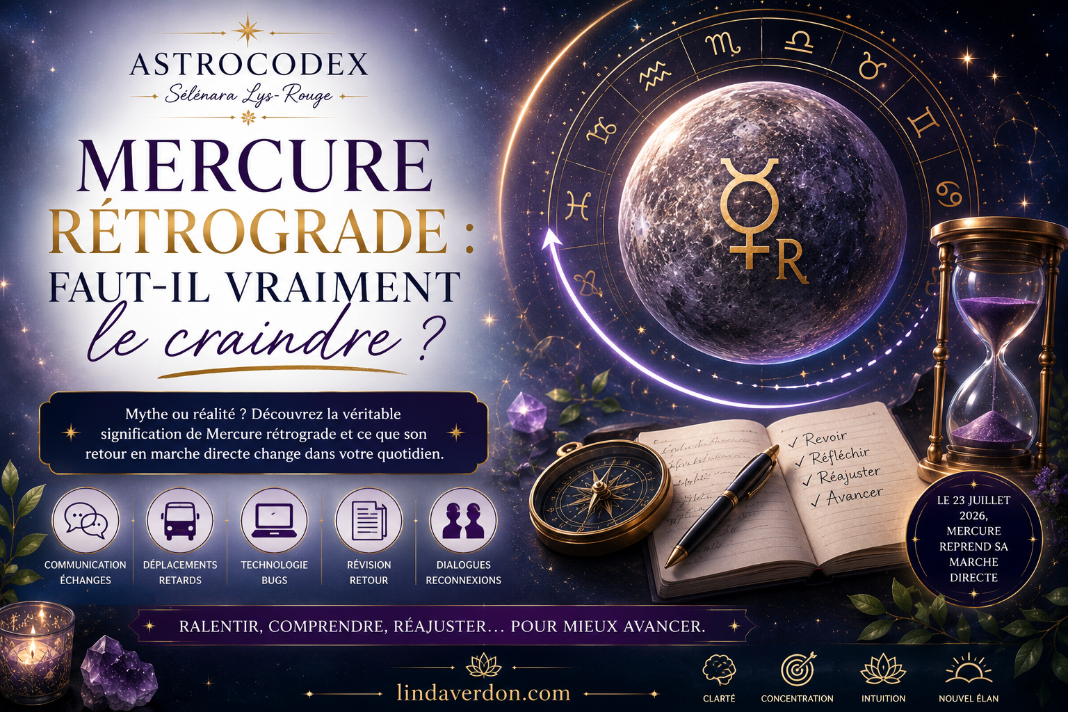 Mercure rétrograde est souvent associé aux retards et aux malentendus. Découvrez ce que ce phénomène signifie réellement et pourquoi son retour en marche directe ouvre une nouvelle dynamique.