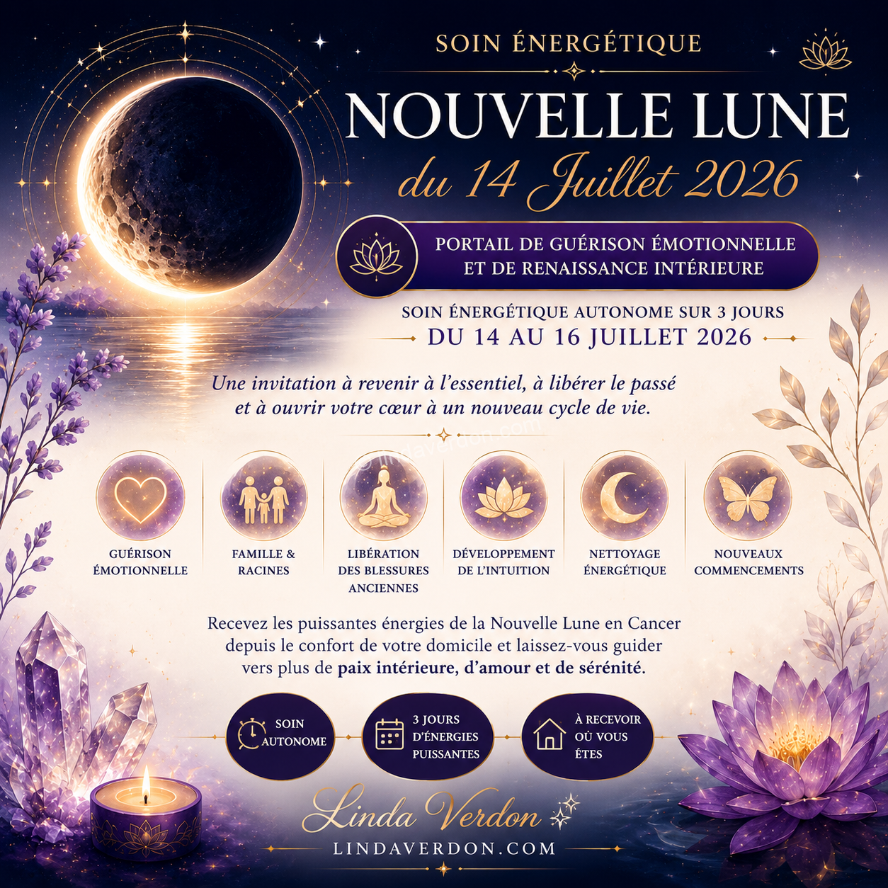 🌑 Soin Énergétique de la Nouvelle Lune du 14 Juillet 2026