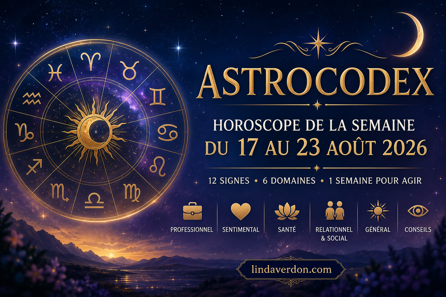 horoscope août 2026, horoscope hebdomadaire août 2026, prévisions astrologiques semaine, astrologie août 2026, horoscope des 12 signes, Astrocodex août 2026