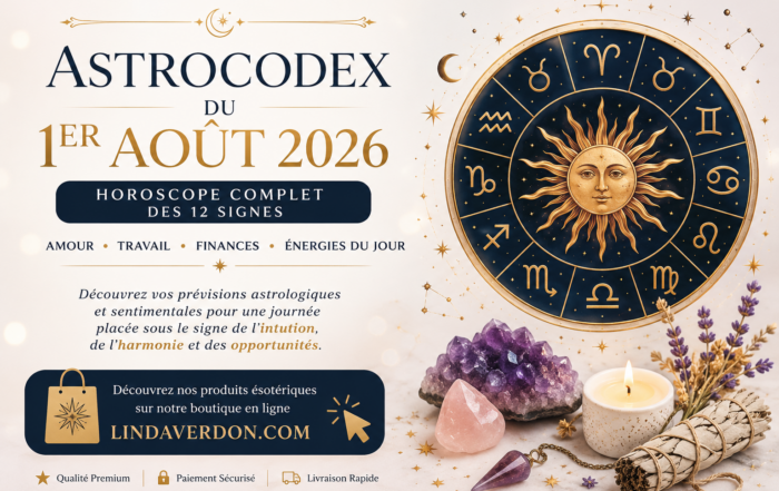 Découvrez l’AstroCodex du 1er août 2026 avec les prévisions générales, professionnelles, financières et sentimentales des douze signes.