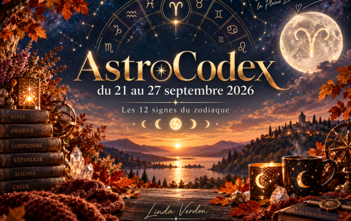 Une semaine charnière entre l’entrée du Soleil en Balance et la Pleine Lune en Bélier. Découvrez les énergies AstroCodex du 21 au 27 septembre 2026 pour chacun des douze signes du zodiaque.